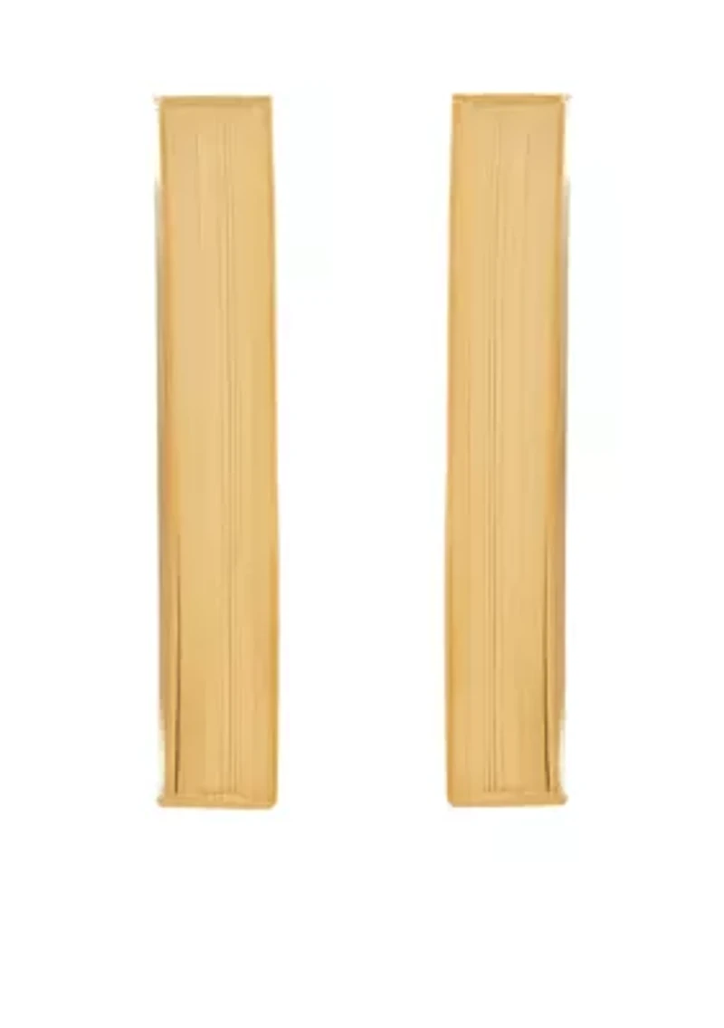 Polished Square Stick Earrings in 14K Gold