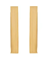 Polished Square Stick Earrings in 14K Gold