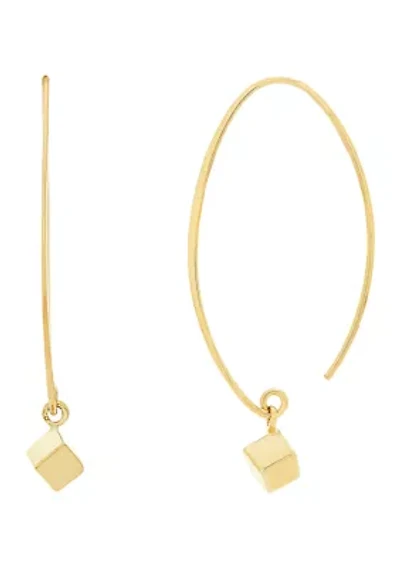 Geometric Square Drop Earrings in 14K Yellow Gold 