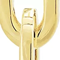 Hollow Paperclip Dangle Earrings in 14K Yellow Gold