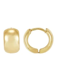 14K Yellow Gold Huggie Hoop