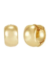 14K Yellow Gold Huggie Hoop