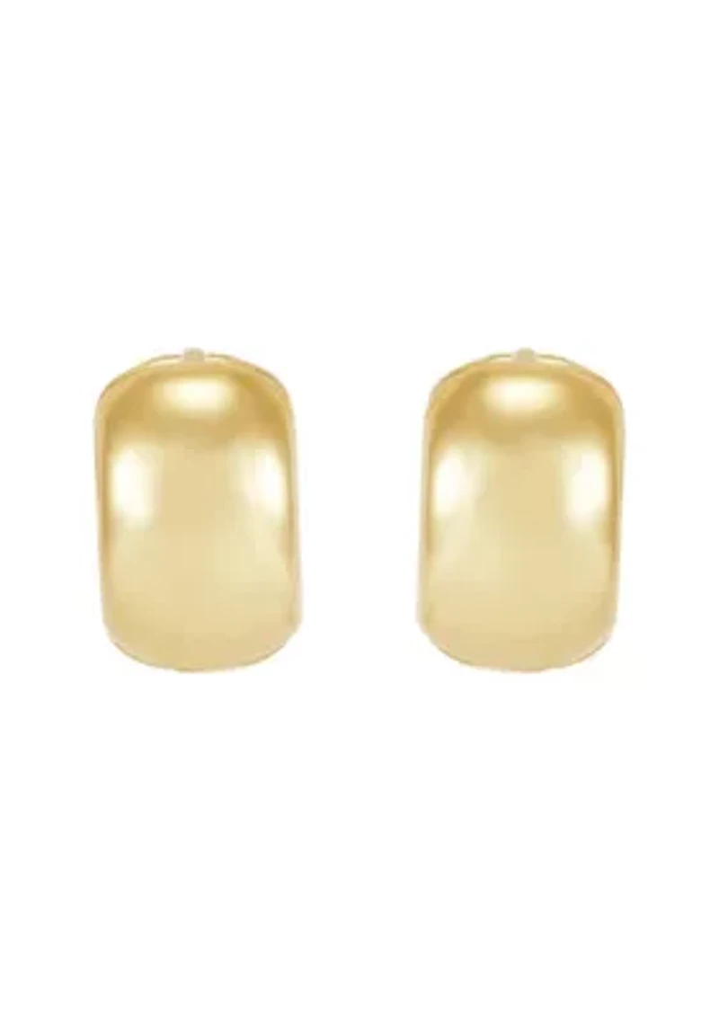 14K Yellow Gold Huggie Hoop