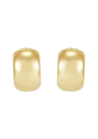 14K Yellow Gold Huggie Hoop