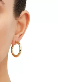4 x 28 Millimeter Tube Hoop Earrings in 14K Yellow Gold