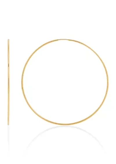 Endless Tube Hoop Earrings in 14K Yellow Gold