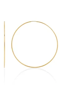 Endless Tube Hoop Earrings in 14K Yellow Gold