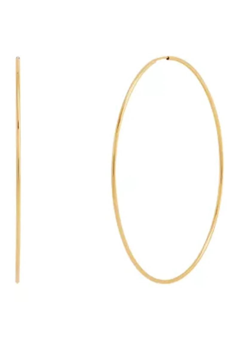 Endless Tube Hoop Earrings in 14K Yellow Gold