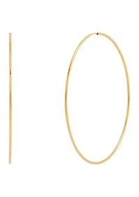 Endless Tube Hoop Earrings in 14K Yellow Gold