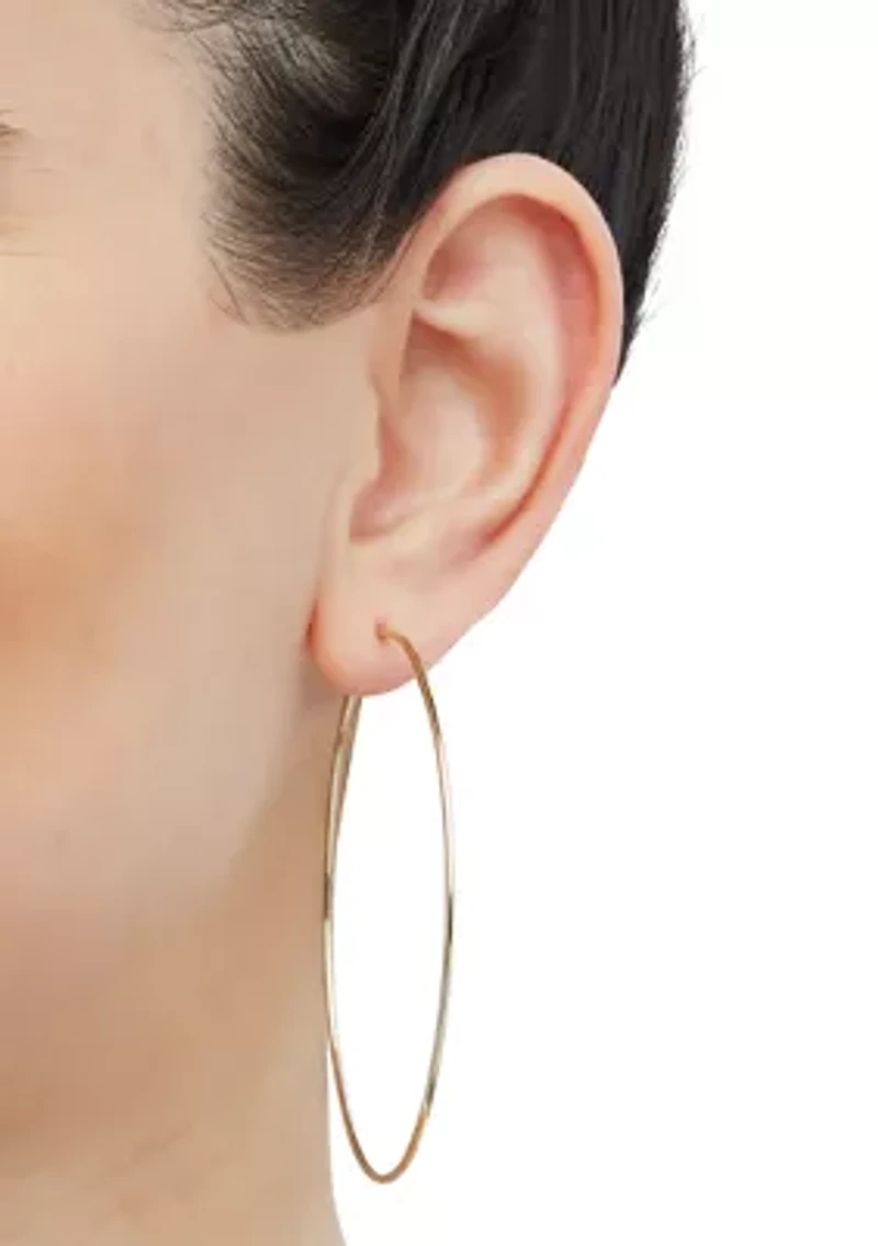 Endless Tube Hoop Earrings in 14K Yellow Gold