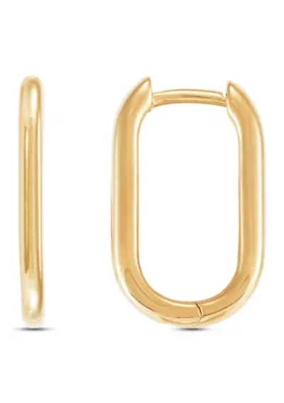 Oval Huggies Earrings in 14K Yellow Gold