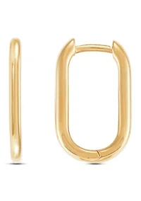 Oval Huggies Earrings in 14K Yellow Gold