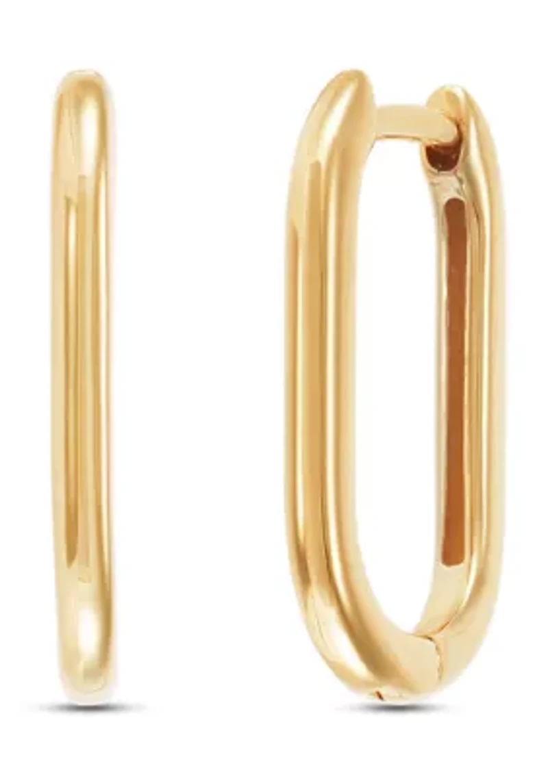 Oval Huggies Earrings in 14K Yellow Gold