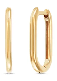 Oval Huggies Earrings in 14K Yellow Gold