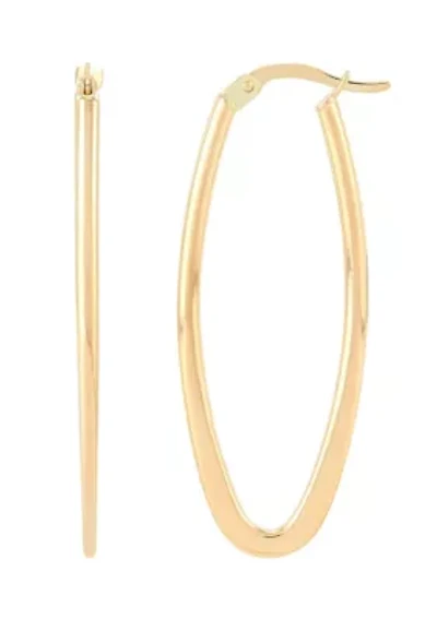 14K Yellow Gold Oval Hoop