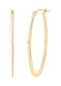 14K Yellow Gold Oval Hoop