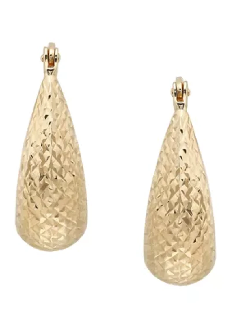 Chunkey Oval Hoop Earrings in 14K Yellow Gold