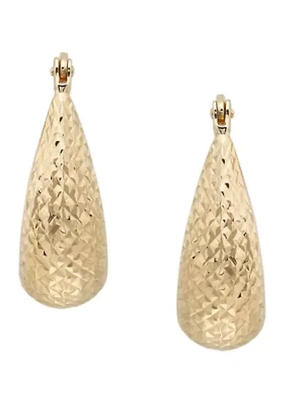 Chunkey Oval Hoop Earrings in 14K Yellow Gold
