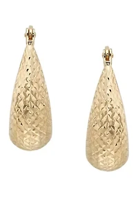 Chunkey Oval Hoop Earrings in 14K Yellow Gold