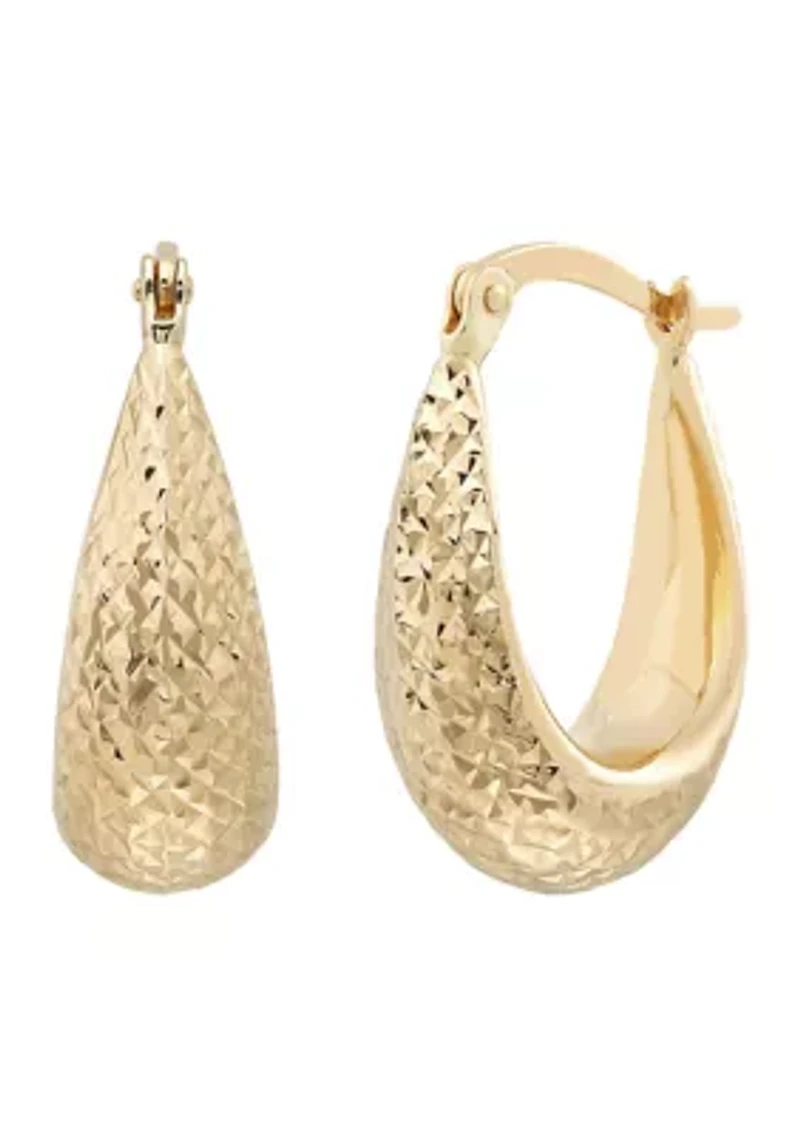 Chunkey Oval Hoop Earrings in 14K Yellow Gold