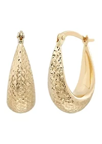 Chunkey Oval Hoop Earrings in 14K Yellow Gold