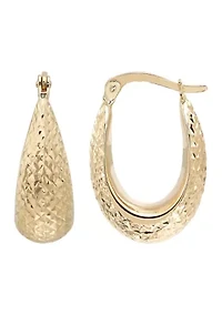 Chunkey Oval Hoop Earrings in 14K Yellow Gold