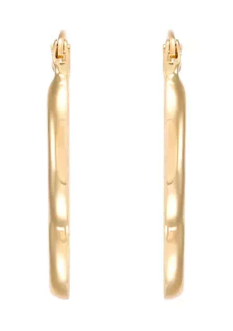 Heart Shape Hoop Earrings in 14K Yellow Gold