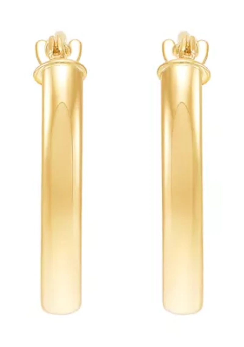 Oval Tube Hoop Earrings in 14K Yellow Gold
