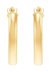 Oval Tube Hoop Earrings in 14K Yellow Gold