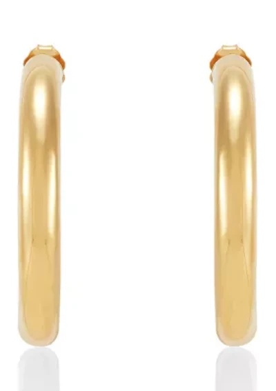 3/4 Tube Hoop Earrings in 14K Yellow Gold