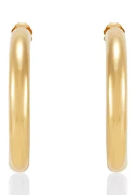3/4 Tube Hoop Earrings in 14K Yellow Gold