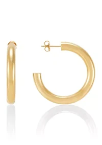3/4 Tube Hoop Earrings in 14K Yellow Gold