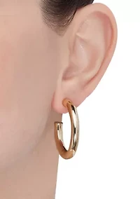 3/4 Tube Hoop Earrings in 14K Yellow Gold