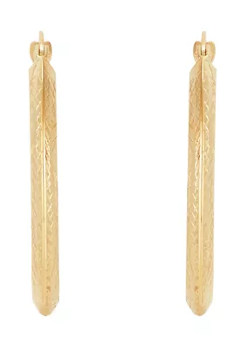 Tube Hoop Earrings in 14K Yellow Gold