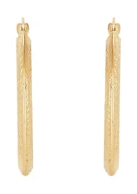 Tube Hoop Earrings in 14K Yellow Gold