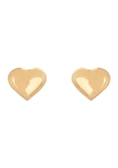 Teen Tiny Heart Stud Earrings in 14K Yellow Gold
