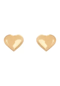 Teen Tiny Heart Stud Earrings in 14K Yellow Gold