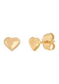 Teen Tiny Heart Stud Earrings in 14K Yellow Gold