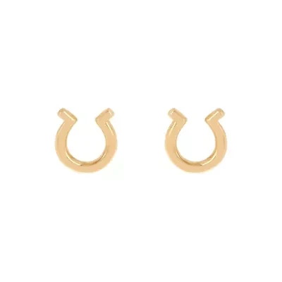14K Yellow Gold Teentiny Horseshoe Stud Earrings