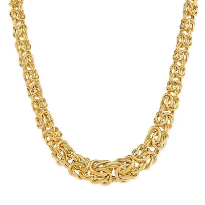 14K Yellow Gold Hollow Byzantine Necklace