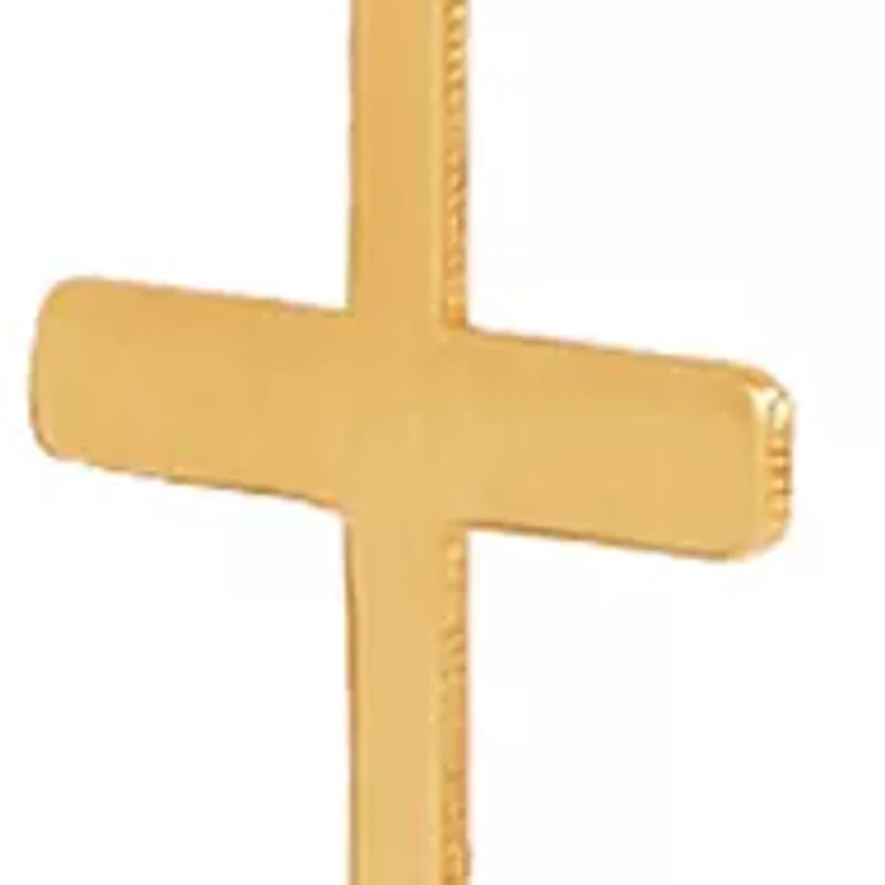 Cross Necklace in 14K Yellow and White and Rose Gold