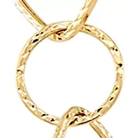 Diamond Shape Round Link Necklace in 14K Yellow Gold