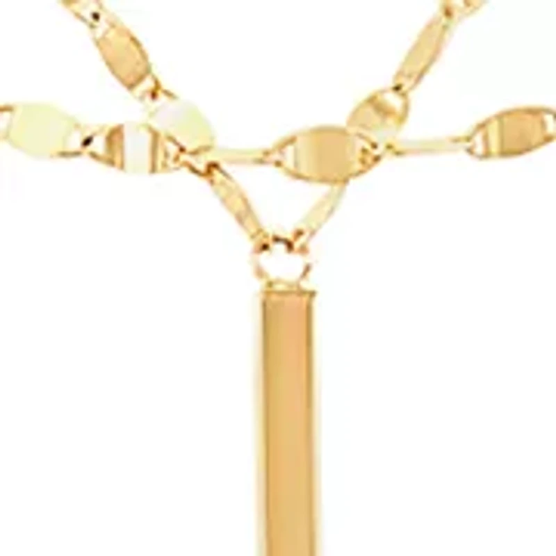Square Bar Necklace in 14K Yellow Gold