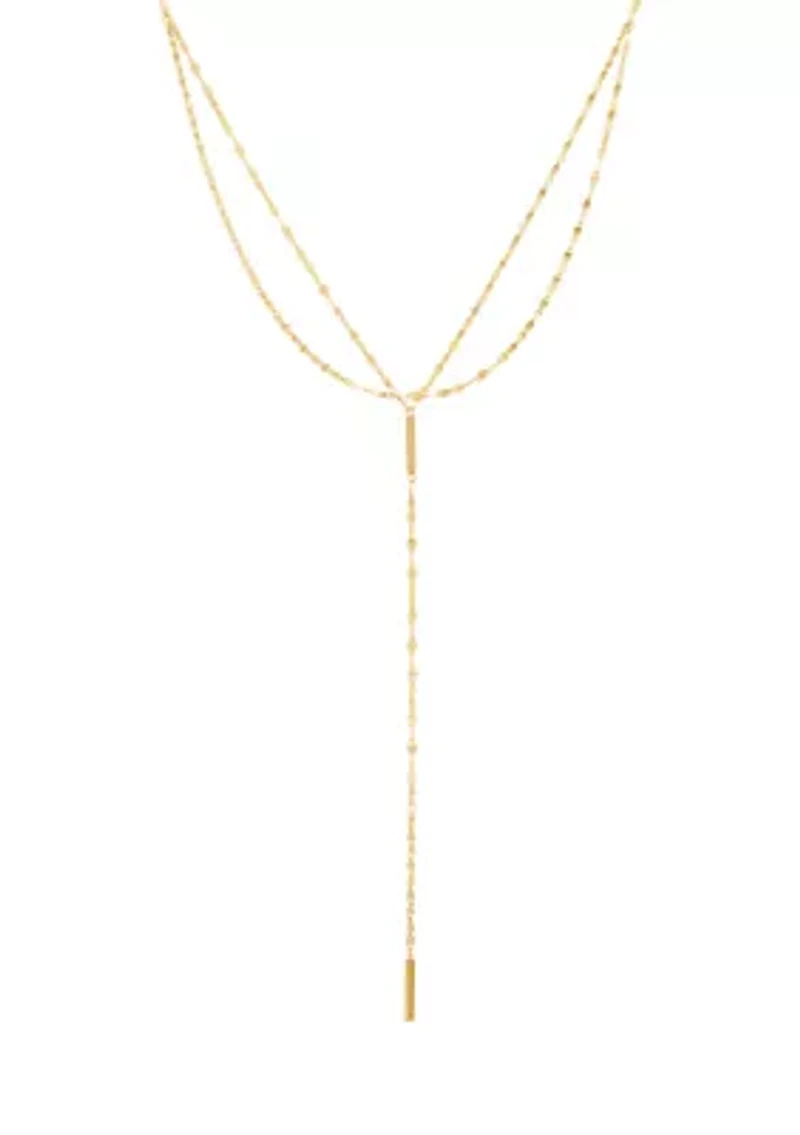 Square Bar Necklace in 14K Yellow Gold
