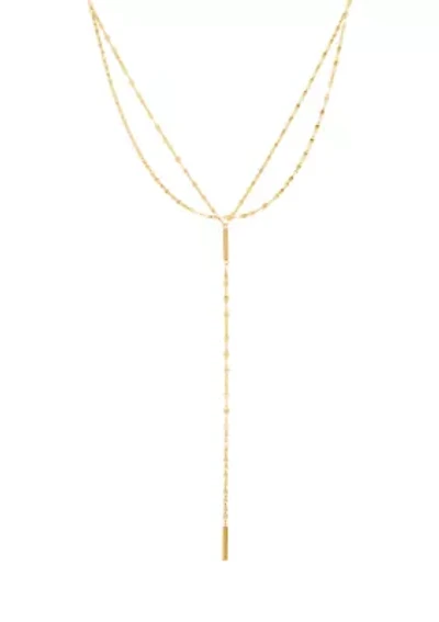 Square Bar Necklace in 14K Yellow Gold