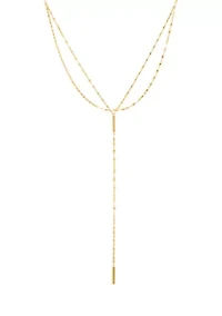 Square Bar Necklace in 14K Yellow Gold