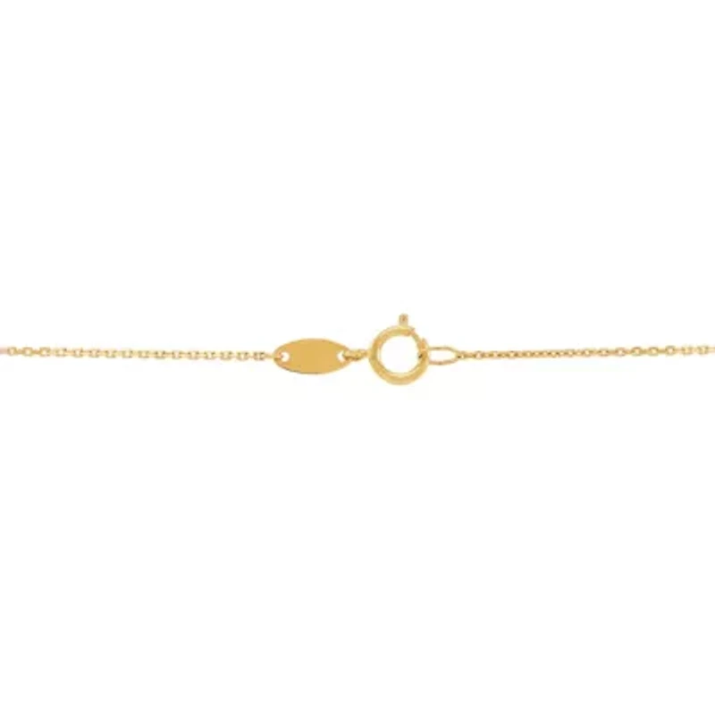 14K Yellow Gold Layer Hammered Concave Circle on Cable Chain Necklace