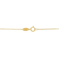 14K Yellow Gold Layer Hammered Concave Circle on Cable Chain Necklace