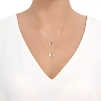 14K Yellow Gold Layer Hammered Concave Circle on Cable Chain Necklace