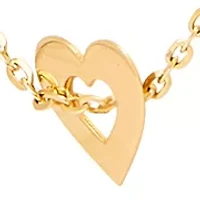 Heart and Bead Necklace in 14K Yellow Gold